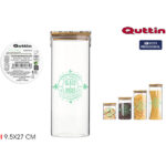 TARRO BORO TAPA BAMBU DECORADO 9,5X27 QUTTIN