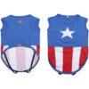 CAMISETA PARA PERRO SINGLE JERSEY AVENGERS CAPITAN AMERICA BLUE
