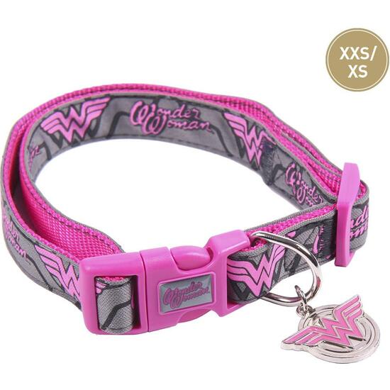 COLLAR PARA PERROS XXS/XS WONDER WOMAN DARK PINK