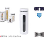 TARRO VIDRIO ACERO 2200ML - BLANCO - QUTTIN