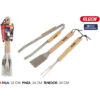 SET 3 ACCESORIOS BBQ MANGO MADERA ALGON