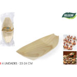 SET-4 BARQUILLAS MADERA 23CM ALGON