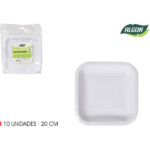 SET-10 PLATO CARTON CUAD. L/SOJA 20CM ALGON