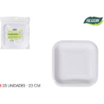 SET-25 PLATO CARTON CUAD. L/SOJA 23CM ALGON