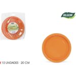 SET-10 PLATO CARTON NARANJA SOJA 20CM ALGON