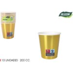 SET-10 VASO CARTON ORO 200CC ALGON