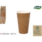 SET-6 VASO CARTON KRAFT 450CC ALGON