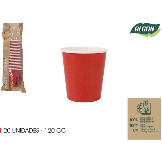 SET-20 VASO CARTON ROJO 120CC ALGON