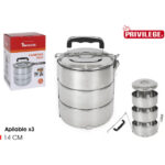 FIAMBRERA C/PLATO TRIPLE 14CM ACERO PRIVILEGE