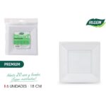 SET-6 PLATO CUAD.PLAST.PREMIUM.18CM ALGON