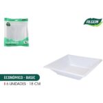 SET-6 PLATO H/CUAD. PLAST.ECO. 18CM ALGON