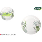 SET-8 PLATO CARTON RED.FLORA 23CM ALGON