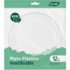 SET-12 PLATO RED.PLAST.ECONO.20.5CM ALGON