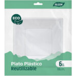 SET-6 PLATO H/CUAD.PLAST.ECONO.18CM ALGON