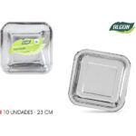 SET-10 PLATO CARTON PLATA CUAD.23CM ALGON
