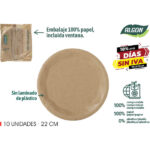P24 SET-10PLATO RED. CARTON KRAFT 22CM ALGON