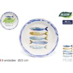 SET-8 PLATO CARTON RED.PEIXE 23CM ALGON