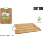 TABLA CORTAR BAMBU/METAL 39,5X30X1,5CM QUTTIN