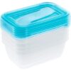 SET DE 5 FIAMBRERAS, 5 X 500 ML, 15,5 X 10,5 X 6 CM, FREDO FRESH, AZUL TRANSPARENTE - Imagen 2