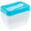 SET DE 5 FIAMBRERAS, 5 X 500 ML, 15,5 X 10,5 X 6 CM, FREDO FRESH, AZUL TRANSPARENTE - Imagen 3